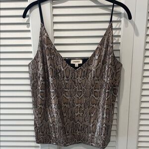 L'AGENCE Snake Print Camisole in Brown and metallic